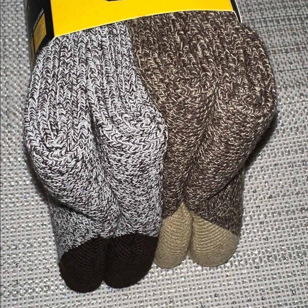 STANLEY Heather Tan Brown Cushioned Soft Cotton Blend Work Boot Socks 4 pk